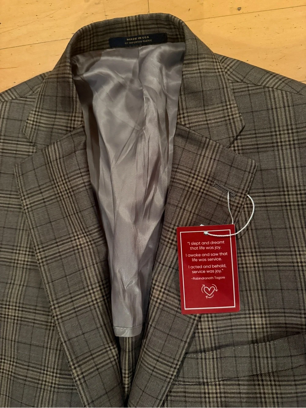 Men's Gray Plaid Blazer - Classic Tailored Jacket